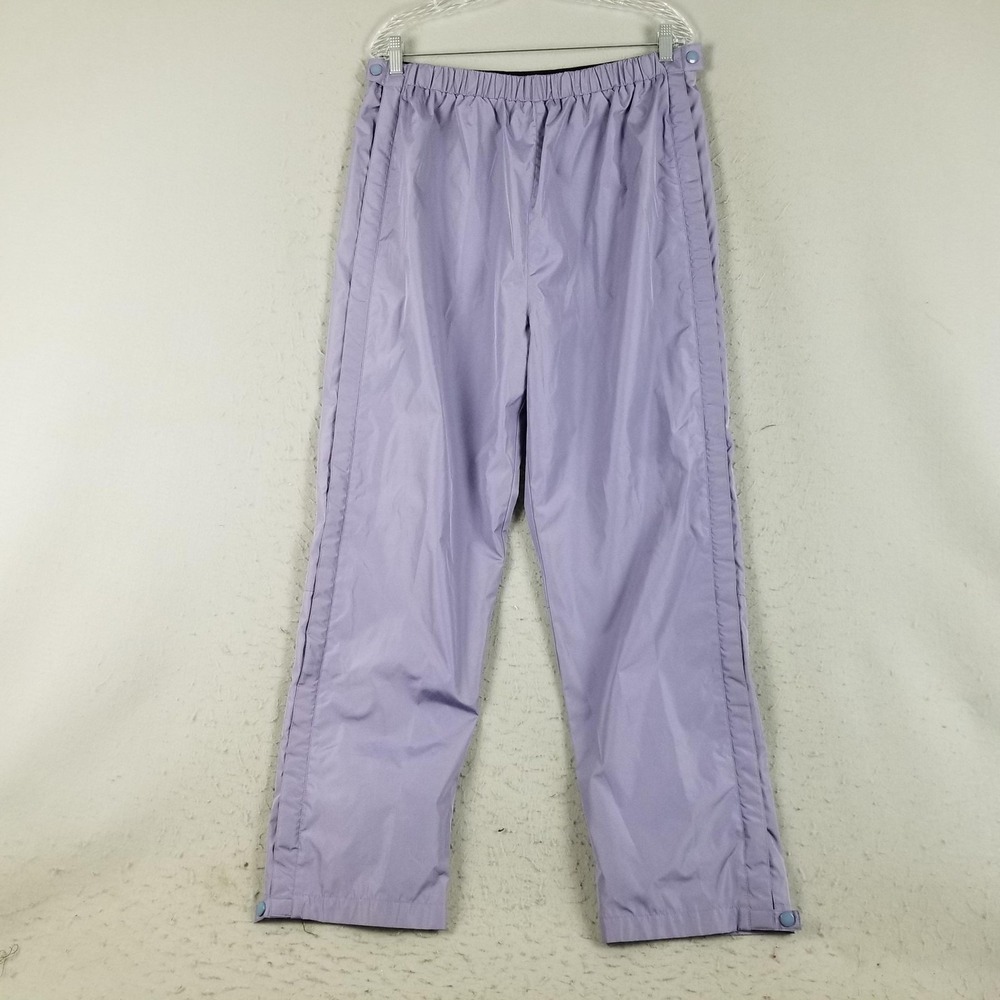 Orvis Snow Pants Mens Medium Lavender Side Snap Gaiters Water Resistant Ski Pant